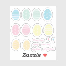 Happy Paast-Stickers met een geapprecieerde eierpl Sticker