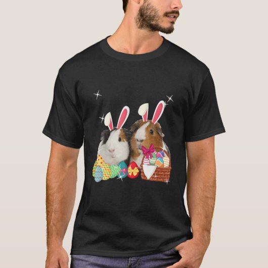 Happy Paast Three Guinea Pig met Bunny Ear Gu T-shirt (Voorkant)