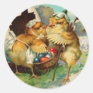 Happy Paast Tide Vintage Ronde Sticker