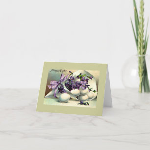 Happy Paast Violets & Eggs  Feestdagen Kaart