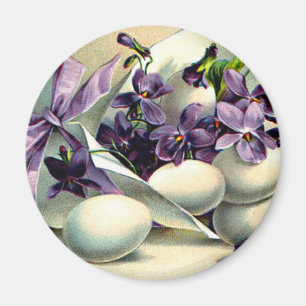 Happy Paast Violets & Eggs Magneet