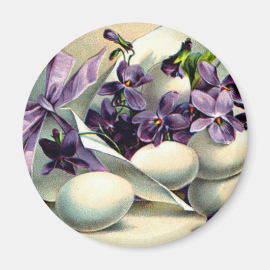 Happy Paast Violets & Eggs  Magneet (Voorkant)