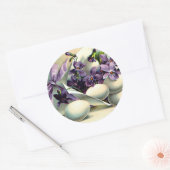 Happy Paast Violets & Eggs Ronde Sticker (Envelop)
