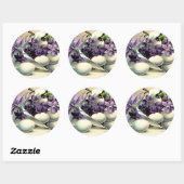 Happy Paast Violets & Eggs Ronde Sticker (Vel)