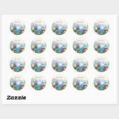 Happy Paast Waterverf Pastel Tuliers Ronde Sticker (Vel)