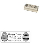 Happy Paaster Basket Egg Hunt Eggs Holiday Adres Rubberstempel (Gestempeld)
