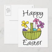 Happy Paaster Basket Feestdagenkaart (Voorkant / Achterkant)