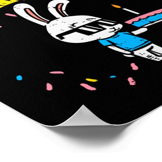 Happy Paaster Birthday Bunny Cake Bday Boys G Poster (Hoek)