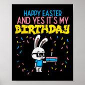 Happy Paaster Birthday Bunny Cake Bday Boys G Poster (Voorkant)