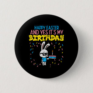 Happy Paaster Birthday Bunny Cake Bday Boys G Ronde Button 5,7 Cm
