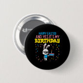 Happy Paaster Birthday Bunny Cake Bday Boys G Ronde Button 5,7 Cm (Voorkant /achterkant)