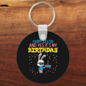 Happy Paaster Birthday Bunny Cake Bday Boys G Sleutelhanger (Voorkant)