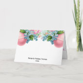 Happy Paaster Blue Roze Waterverf Floral Egg Feestdagen Kaart (Achterkant)