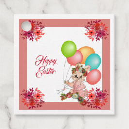 Happy Paaster Bunny Balloons Floral Crown Roos Bedankjes Labels