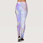 Happy Paaster Bunny Basket Eggs Lavender Leggings (Achterkant)