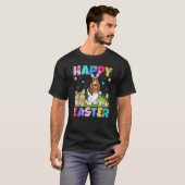 Happy Paaster Bunny Basset Hound Dog Zondag T-shirt (Voorkant volledig)