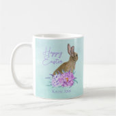 Happy Paaster Bunny Beauful Pastel Floral Custom Koffiemok (Links)