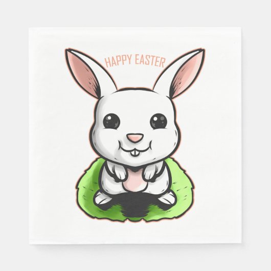 Happy Paaster Bunny bij Pasen Servet (Voorkant)