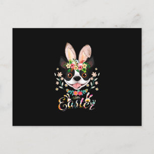 Happy Paaster Bunny Boston Terrier Lovers with Eas Aankondigingskaart