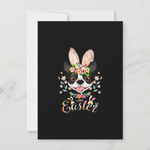 Happy Paaster Bunny Boston Terrier Lovers with Eas Bedankkaart