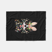 Happy Paaster Bunny Boston Terrier Lovers with Eas Fleece Deken (Voorkant (Horizontaal))