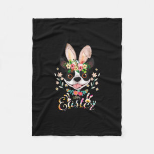 Happy Paaster Bunny Boston Terrier Lovers with Eas Fleece Deken