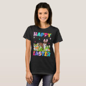 Happy Paaster Bunny Bull Terrier Dog Paaszondag T-shirt (Voorkant volledig)