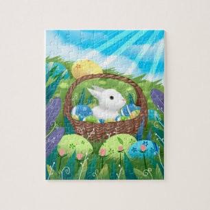 Happy Paaster Bunny Colorful Decorful Eggs Legpuzzel