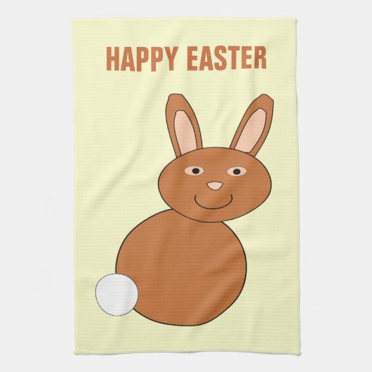 Happy Paaster Bunny Custom Kitchen Towel Theedoek (Verticaal)