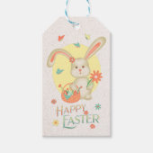 Happy Paaster Bunny Cute Personalized Cadeaulabel (Voorkant)