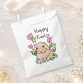 Happy Paaster Bunny Cute Spring Flowers Bedankzakje (Geknipt)