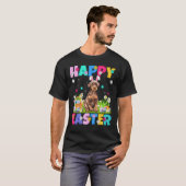 Happy Paaster Bunny Doberman Pinscher Dog Easter S T-shirt (Voorkant volledig)
