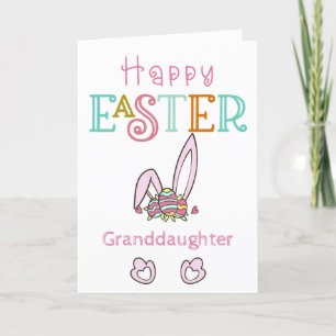 Happy Paaster Bunny Ears and Eggs Cute Feestdagen Kaart