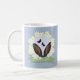 Happy Paaster Bunny Ears Daisies Wreath Koffiemok