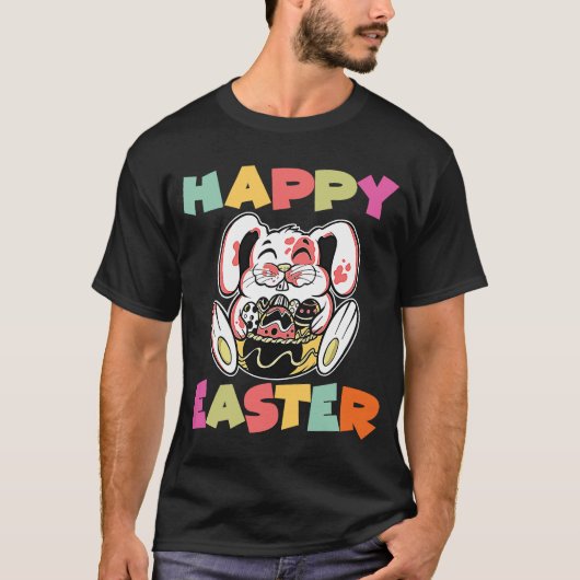 Happy Paaster Bunny Ears Eggs Rabbit Celebrate Egg T-shirt (Voorkant)