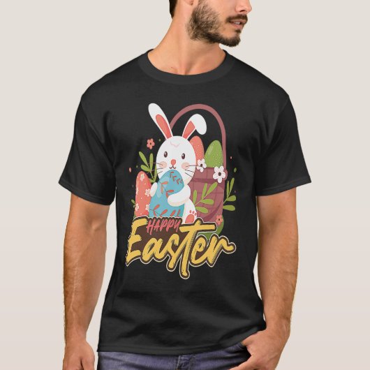 Happy Paaster Bunny Ears Eggs Rabbit Celebrate Egg T-shirt (Voorkant)