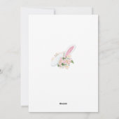 Happy Paaster Bunny Ears Floral Greeting Feestdagenkaart (Achterkant)