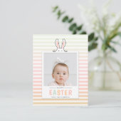 Happy Paaster Bunny Ears Photo Holiday Card Feestdagenkaart (Staand voorkant)
