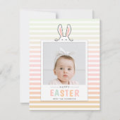 Happy Paaster Bunny Ears Photo Holiday Card Feestdagenkaart (Voorkant)