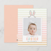 Happy Paaster Bunny Ears Photo Holiday Card Feestdagenkaart (Voorkant / Achterkant)