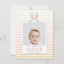 Happy Paaster Bunny Ears Photo Holiday Card