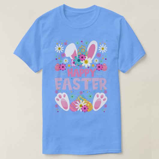 Happy Paaster Bunny Ears Rabbit Paws Easter Eggs & T-shirt (Design voorkant)