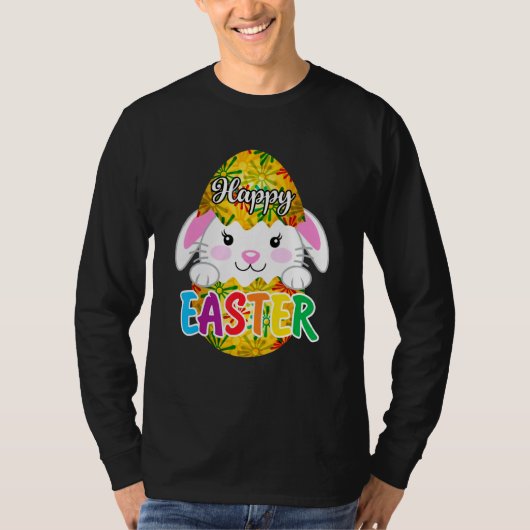 Happy Paaster Bunny Easter Eggs 1 T-shirt (Voorkant)