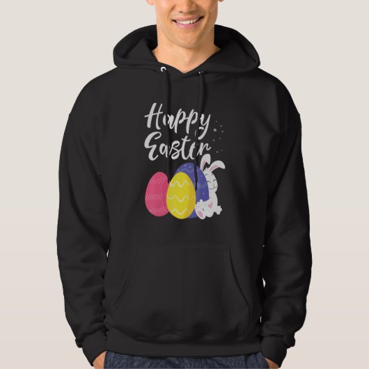Happy Paaster Bunny Egg Basket 1 Hoodie (Voorkant)