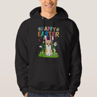 Happy Paaster Bunny Egg Funny Akita Inu Dog Pasen Hoodie