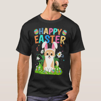 Happy Paaster Bunny Egg Funny Akita Inu Dog Pasen T-shirt
