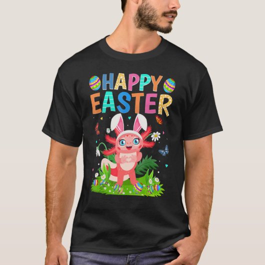 Happy Paaster Bunny Egg Funny Axolotl Paaszondag T-shirt (Voorkant)