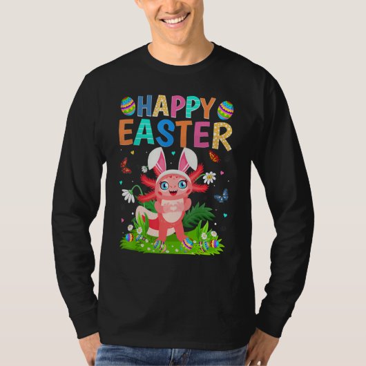 Happy Paaster Bunny Egg Funny Axolotl Paaszondag T-shirt (Voorkant)