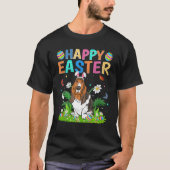 Happy Paaster Bunny Egg Funny Basset Hound Dog Eas T-shirt (Voorkant)