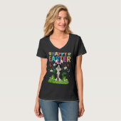 Happy Paaster Bunny Egg Funny Border Collie Dog Ea T-shirt (Voorkant volledig)